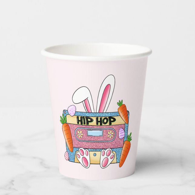 Vasos De Papel Mezcla de conejito de Pascua de Hip-Hop - Cassette (Anverso)
