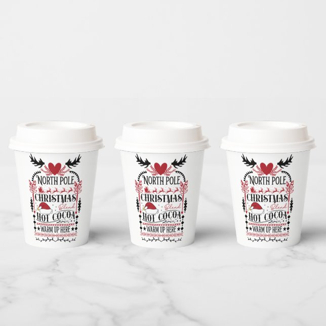 Vasos De Papel Mezcla de Navidades de cacao caliente del polo nor (Multi)