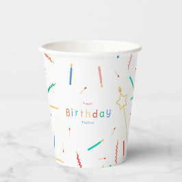 Vasos De Papel Mezcla + Partida de Cumpleaños de Velas