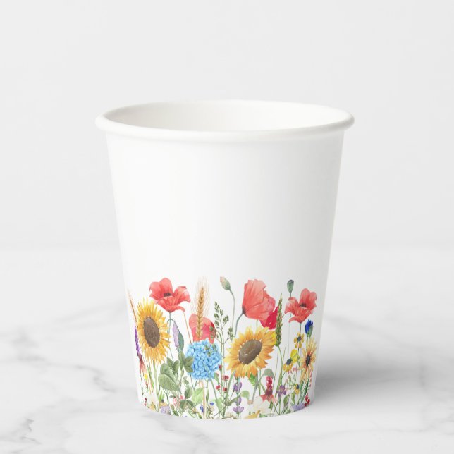 Vasos De Papel Mezcla y combina flores silvestres (Anverso)