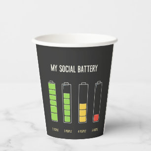 Vasos De Papel Mi batería social introverte el humor social