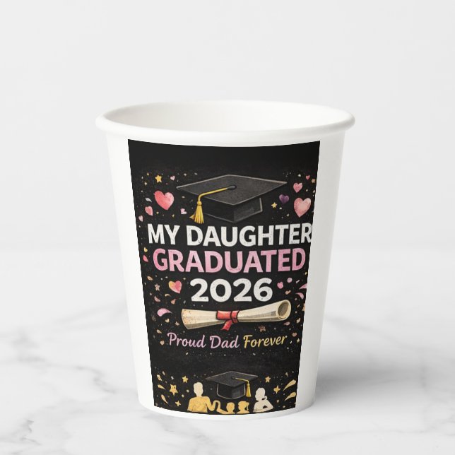 Vasos De Papel Mi hija se graduó 2026 (Anverso)