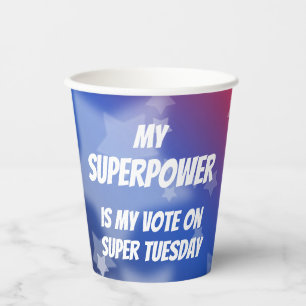 Vasos De Papel Mi superpoder es mi voto sobre el ratón Super Mart