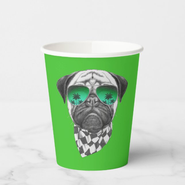 Vasos De Papel Miami Pug (Izquierda)