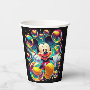 Vasos De Papel Mickey y Minnie Celebración Festiva Papel Colorido
