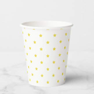 Vasos De Papel Micro Stars Golden Yellow - White