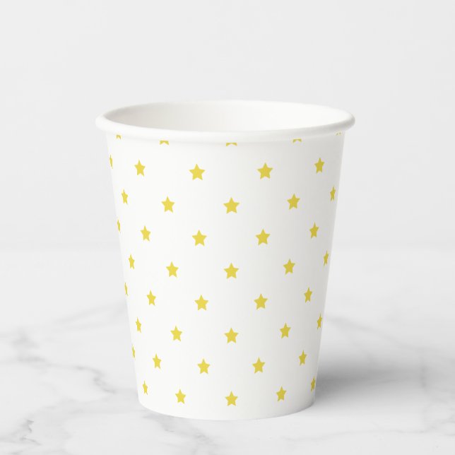 Vasos De Papel Micro Stars Golden Yellow - White (Anverso)