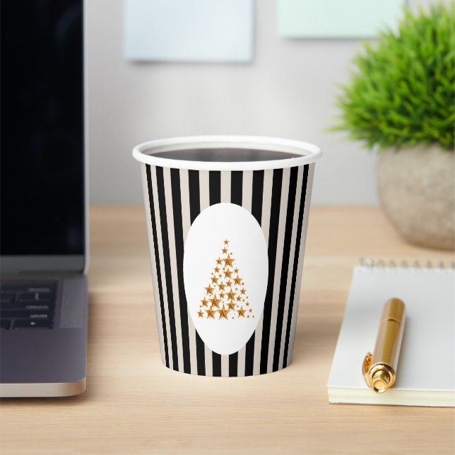 Vasos De Papel Mid century christmas tree with Golden star (in situ)