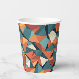 Vasos De Papel Mid-Century Geometric Teal & Orange |