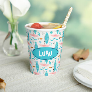 Vasos De Papel Mid Century Pink Catamaran