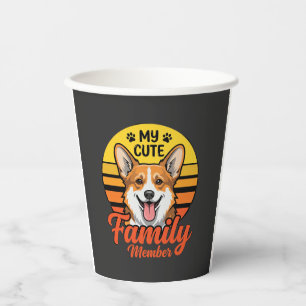 Vasos De Papel Miembro de familia de Corgi lindo Amante de perros