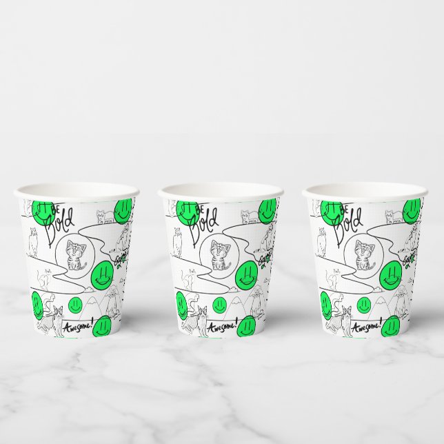 Vasos De Papel Mikitiez meow fiesta de verano (Multi)