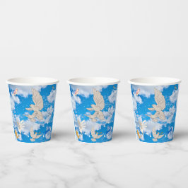 Vasos De Papel Mikitiez pájaro blanco cielo azul verano libertad