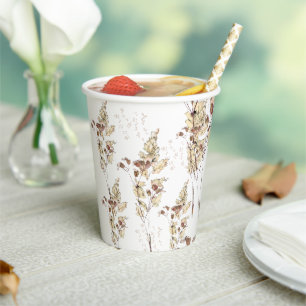 Vasos De Papel Mikitiez pisce la flor rosa de la naturaleza autoa