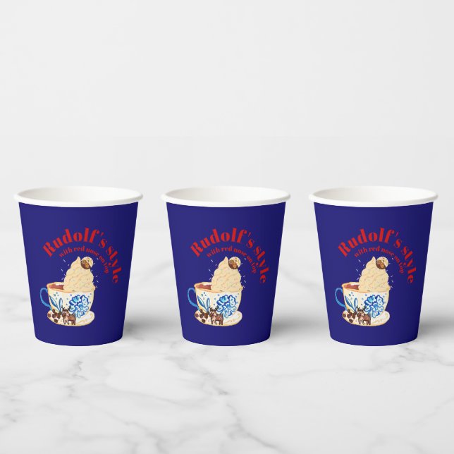 Vasos De Papel Mikitiez rudolf rednose raindeImpresión de todo-so (Multi)