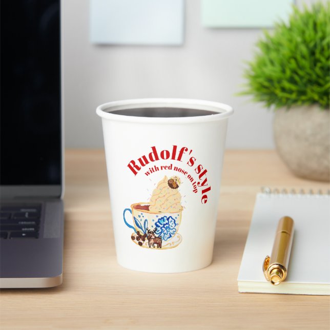 Vasos De Papel Mikitiez rudolf rednose raindeImpresión de todo-so (in situ)