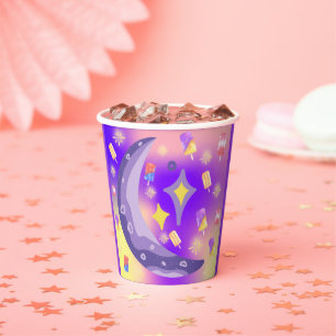 Vasos De Papel Mikitiez verano arcoiris púrpura pala de oro