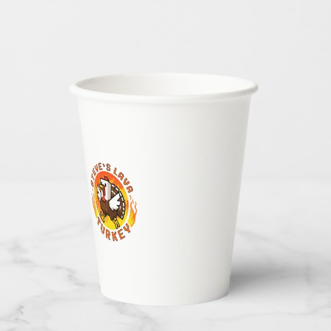 Vasos De Papel Minecraft Steve's Lava Turkey Thanksgiving Mug (Anverso)