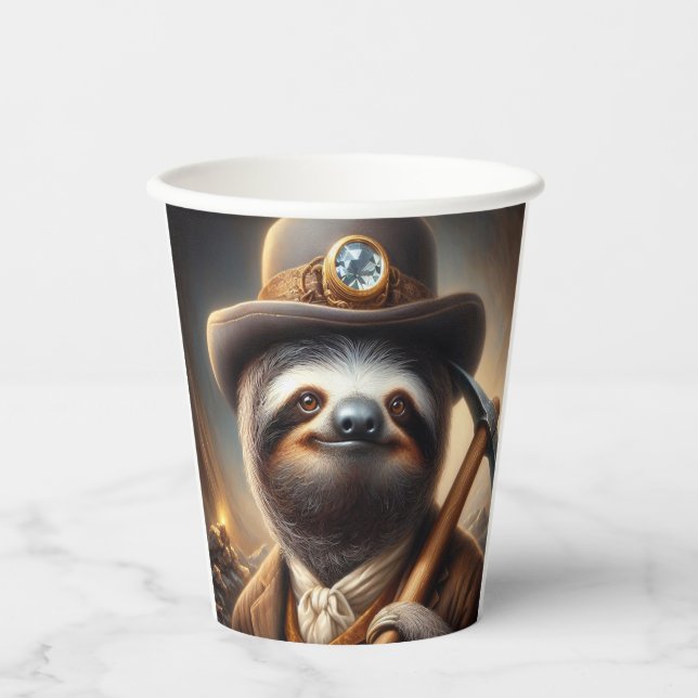 Vasos De Papel Minero Sloth Gold (Anverso)