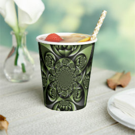 Vasos De Papel Mini Esferas del bosque verde blanco