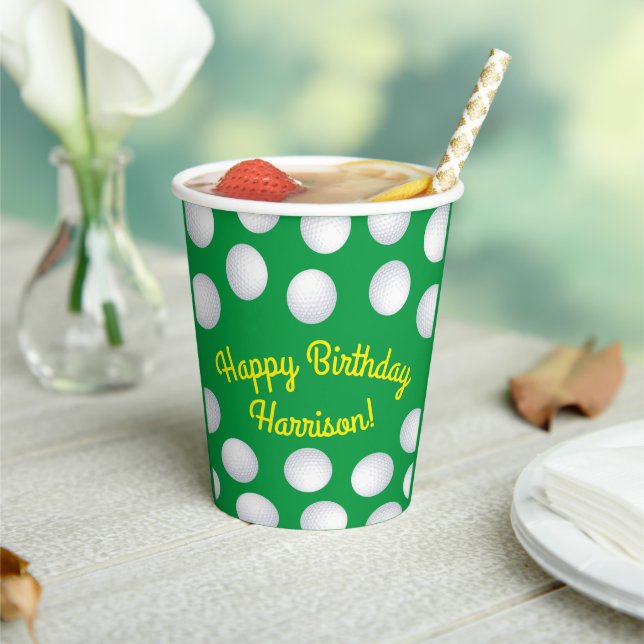 Vasos De Papel Mini Golf Balls Fiesta de cumpleaños Niños Deporte (in situ)