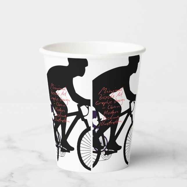 Vasos De Papel Minimal Bicycle Art (Anverso)