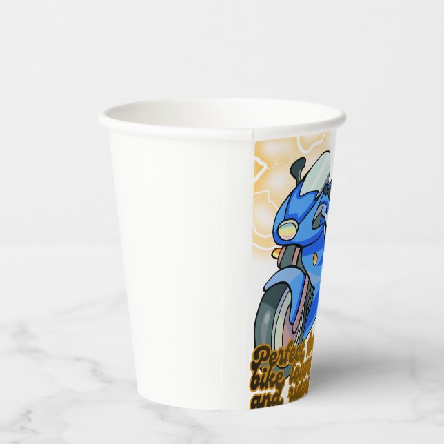 Vasos De Papel Minimal Bike Art Graphic –Motorcycle Party (Derecha)