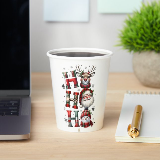 Vasos De Papel Minimal Christmas Mug | Line Art Tree | KaliraArts (in situ)