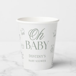 Vasos De Papel Minimal Hand Drawn Gender Neutral Baby Shower