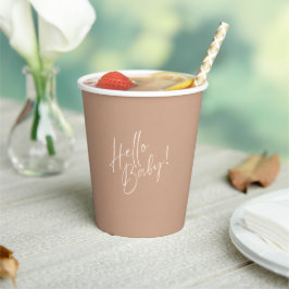 Vasos De Papel Minimal Neutral Hello Baby Paper cup