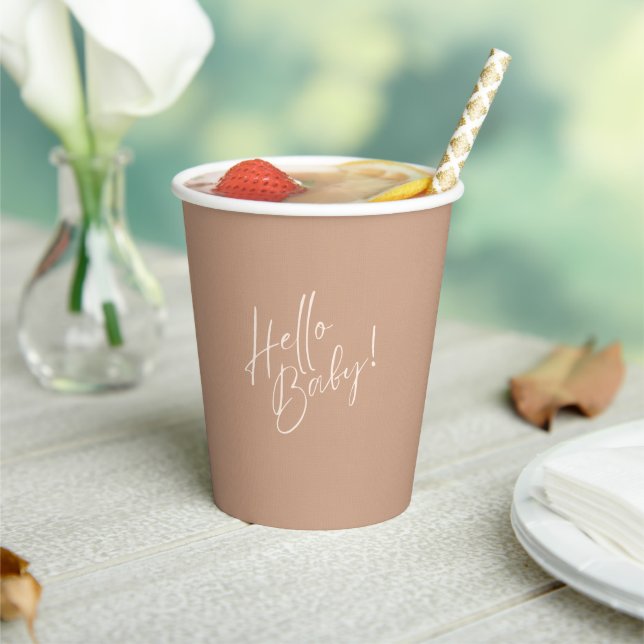 Vasos De Papel Minimal Neutral Hello Baby Paper cup (in situ)