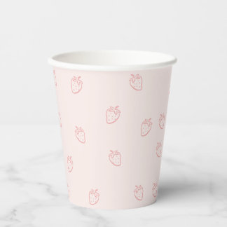 Vasos De Papel Minimalismo de Fresa