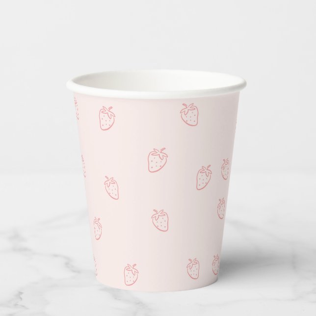 Vasos De Papel Minimalismo de Fresa (Anverso)