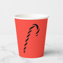 Vasos De Papel Minimalist Black Christmas Candy cane