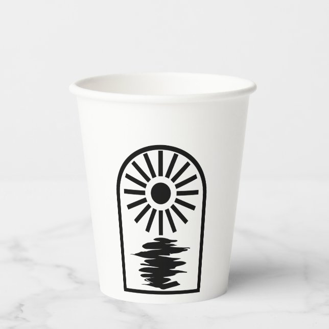 Vasos De Papel Minimalist Celestial Sun and water (Anverso)