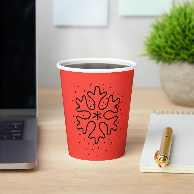 Vasos De Papel Minimalist handdrawn snowflake (in situ)