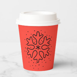 Vasos De Papel Minimalist handdrawn snowflake