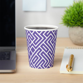 Vasos De Papel Minimalist Maze Fill Purple Pattern