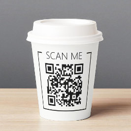 Vasos De Papel Minimalist QR Code Scan Me Business