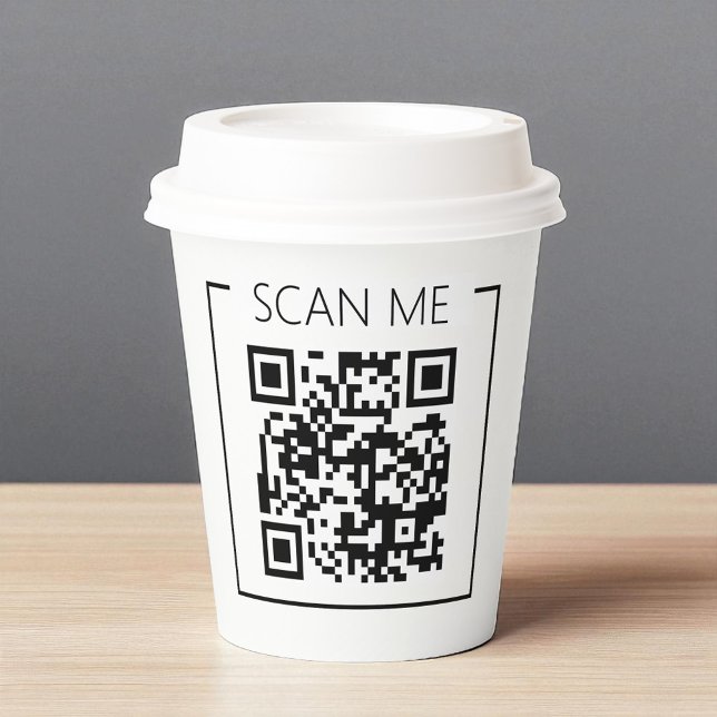 Vasos De Papel Minimalist QR Code Scan Me Business (Subido por el creador)