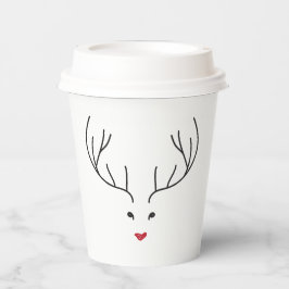 Vasos De Papel minimalist reindeer face