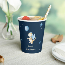 Vasos De Papel Minimalista Blue Cream Dragon Boy Baby Shower