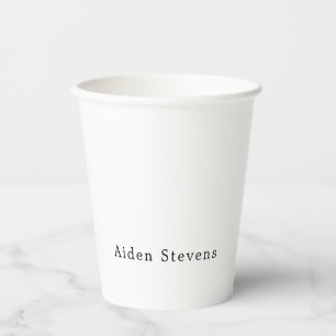 Vasos De Papel Minimalista sencillo y elegante en blanco y negro
