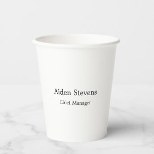 Vasos De Papel Minimalista sencillo y elegante en blanco y negro