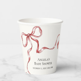 Vasos De Papel Minimalista Vintage Bow Baby Shower