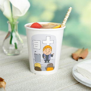 Vasos De Papel Ministro predicando a la congregación