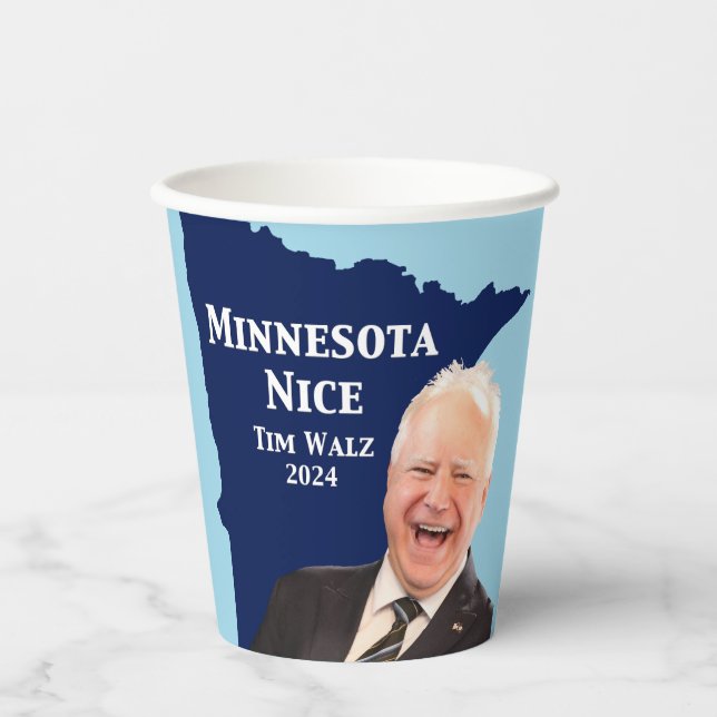 Vasos De Papel Minnesota Nice Tim Walz (Anverso)