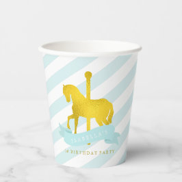 Vasos De Papel Mint Carousel Horse Birse Party Paper Cup