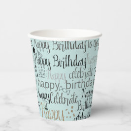 Vasos De Papel Mint Fun Happy Balloons Birthday