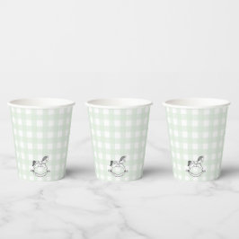 Vasos De Papel Mint Green Gingham Rocke Horse Paper taza